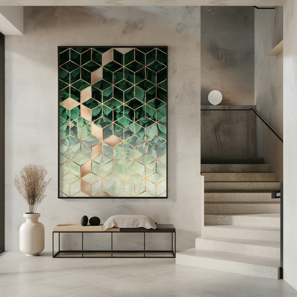 Leaves And Cubes | Poster