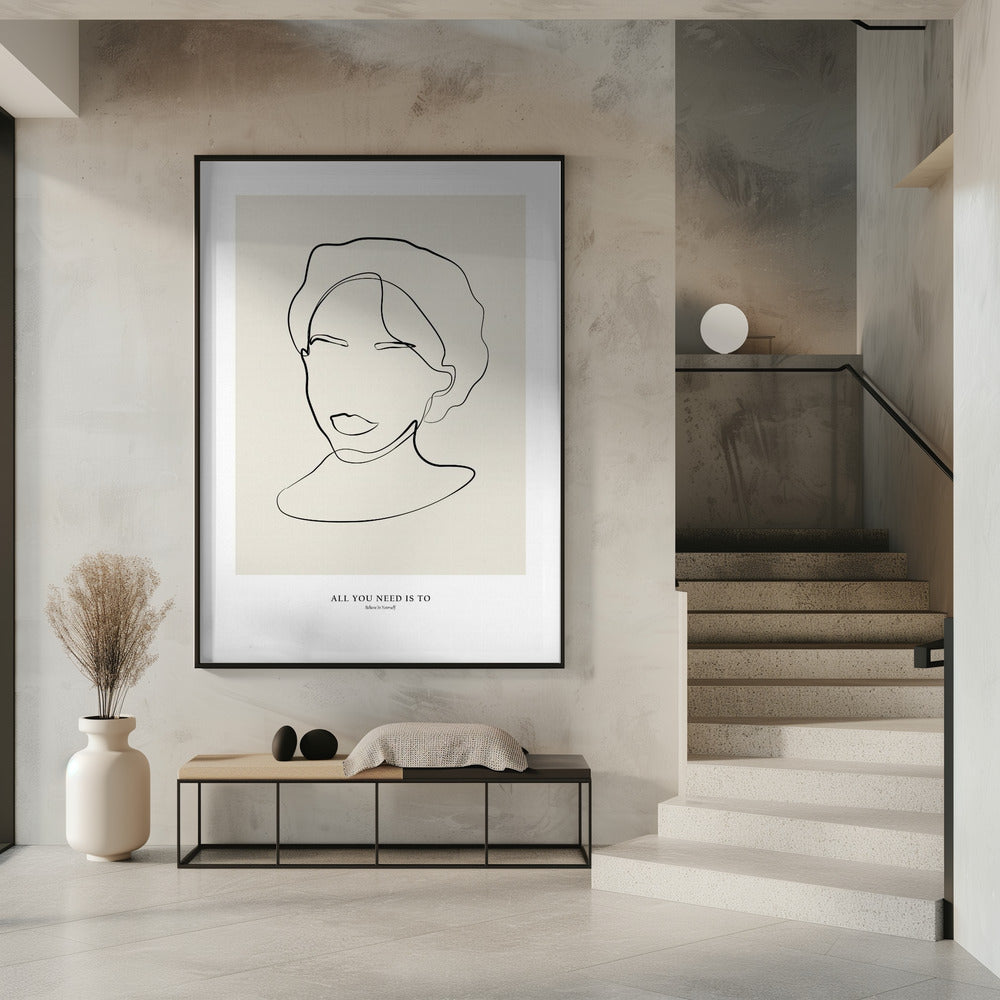 Modern female line art | Poster