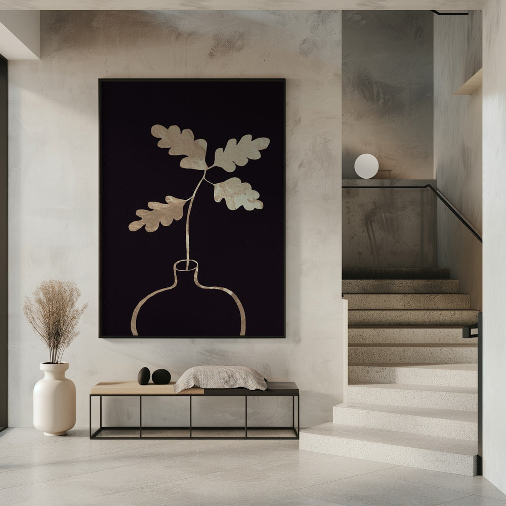 Leaves in vase_gold | Poster