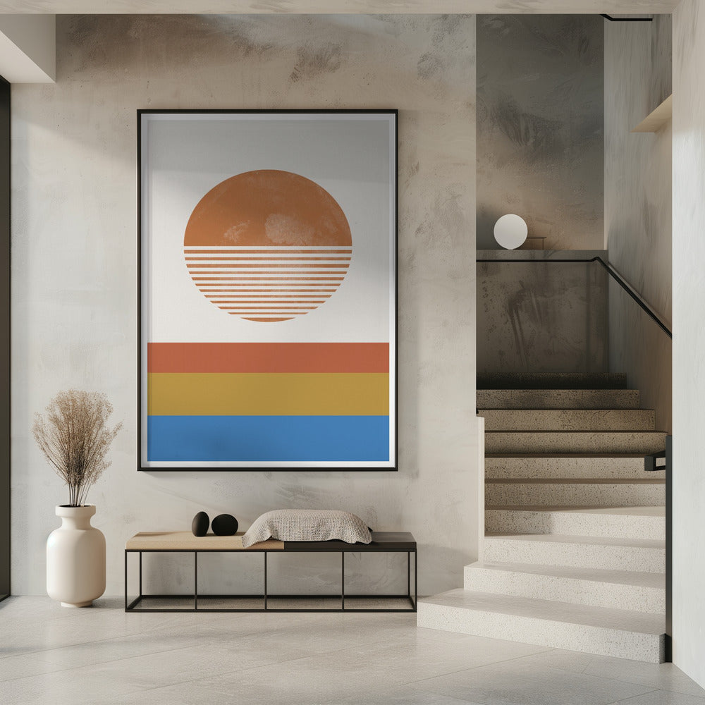 Gestreifte Horizontsonne | Poster