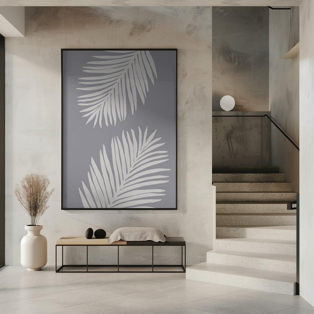 PALM LEAF 03 MEDIUM GRAY | Poster