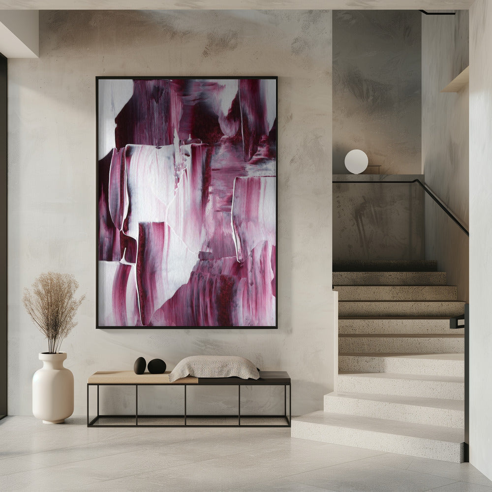 Crimson Brushstrokes | Poster