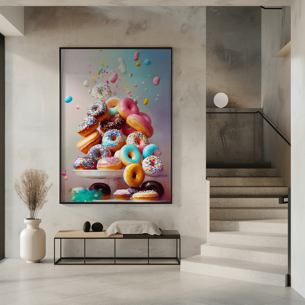 Bunte Donut-Kaskade | Poster