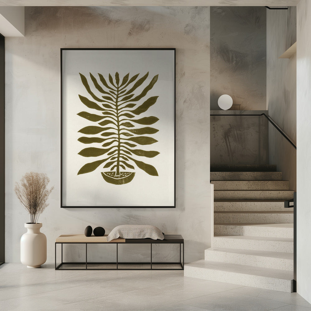 ne Hundred-Leaved Plant #22 / Lino Print | Poster