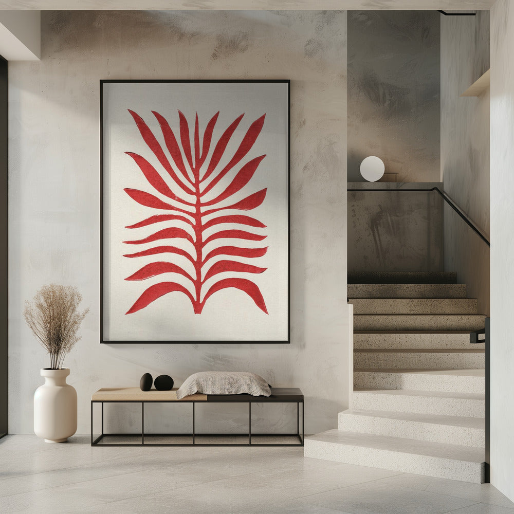 Roter Zweig / Linoldruck | Poster