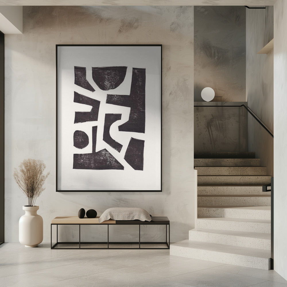 Linocut Abstract #5 | Poster