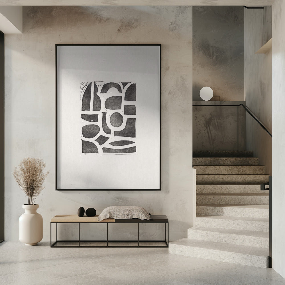 Linocut Abstract #2 | Poster
