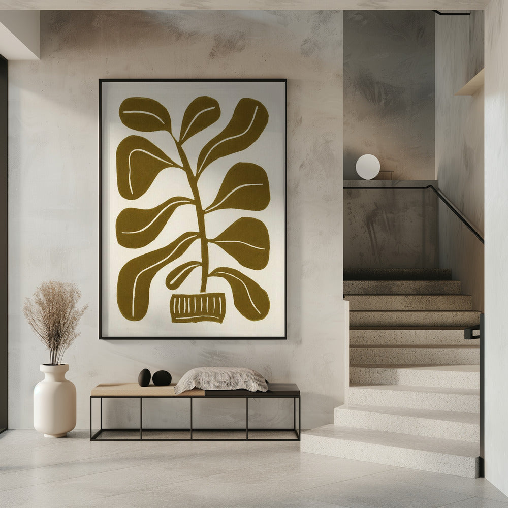 Linocut Houseplant #2 | Poster