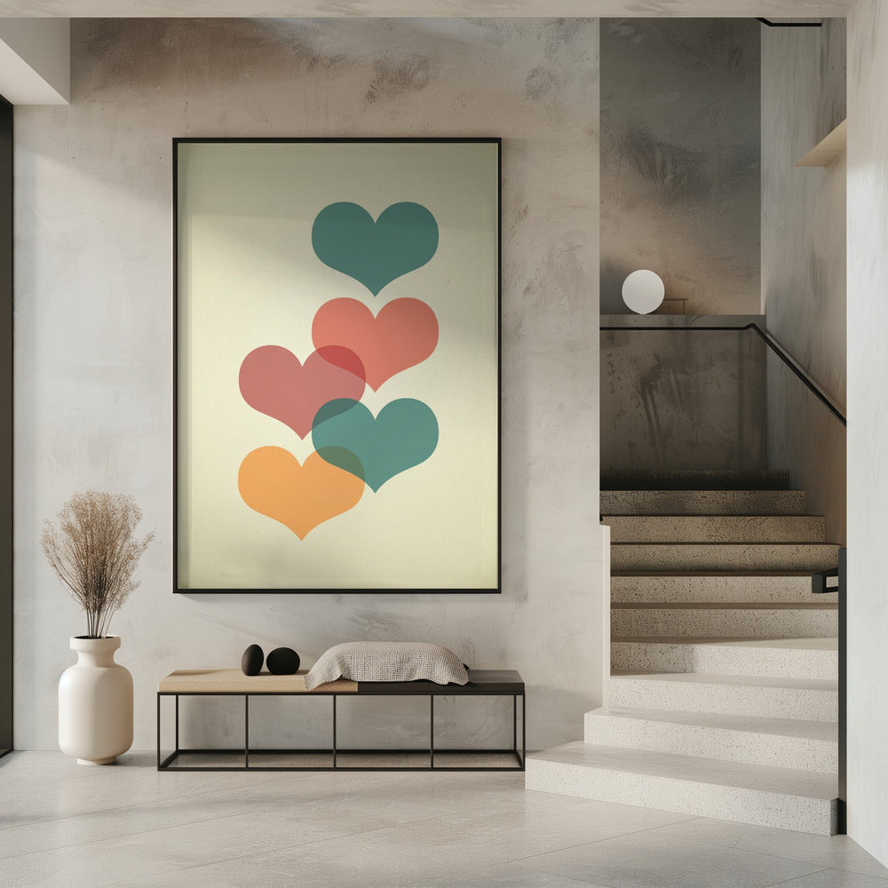 Mid century hearts I | Poster