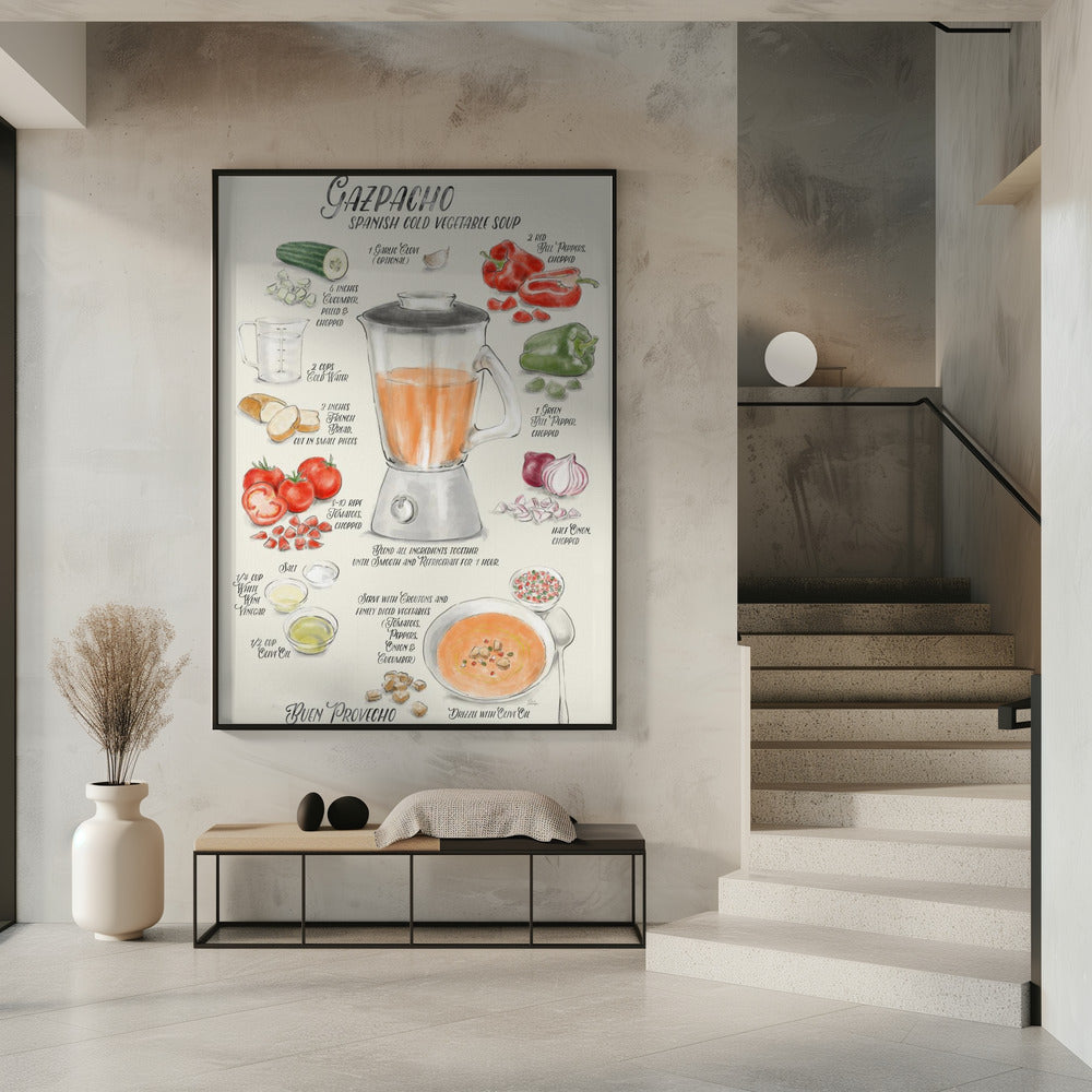 Gazpacho-Rezept (bebildert) auf Englisch | Poster