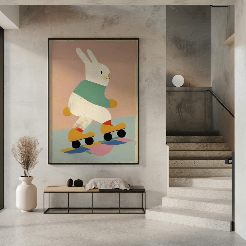 Hase auf Schlittschuhen | Poster