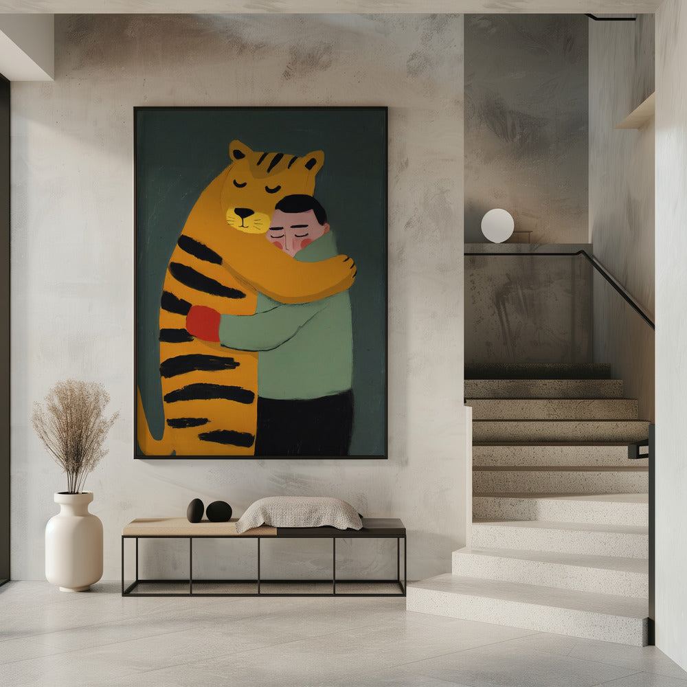 Tiger's Gentle Hug | Poster