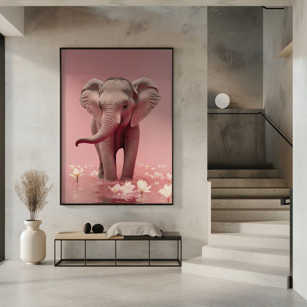 Elefant in Blüten | Poster