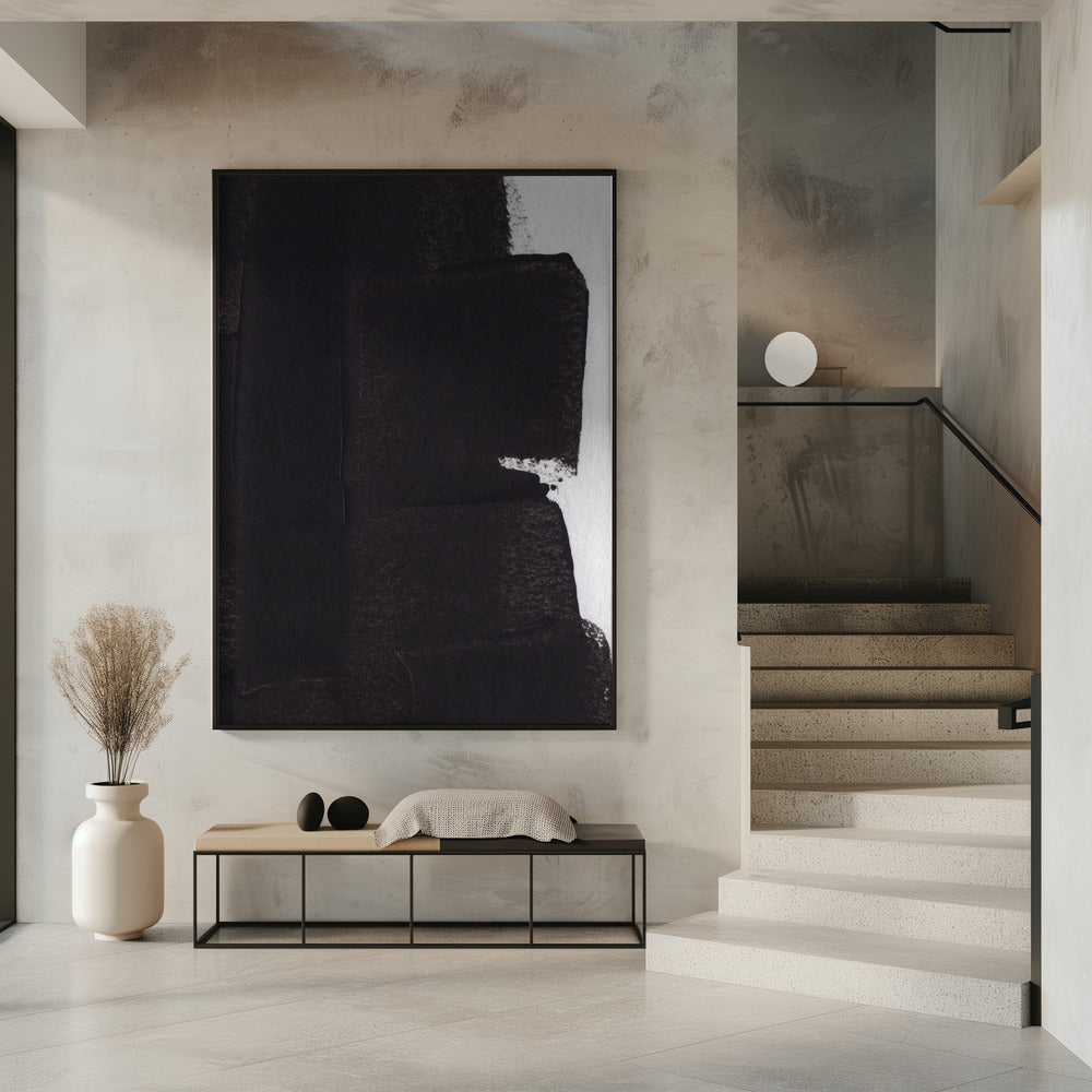 Textured Black Brushstrokes | Poster