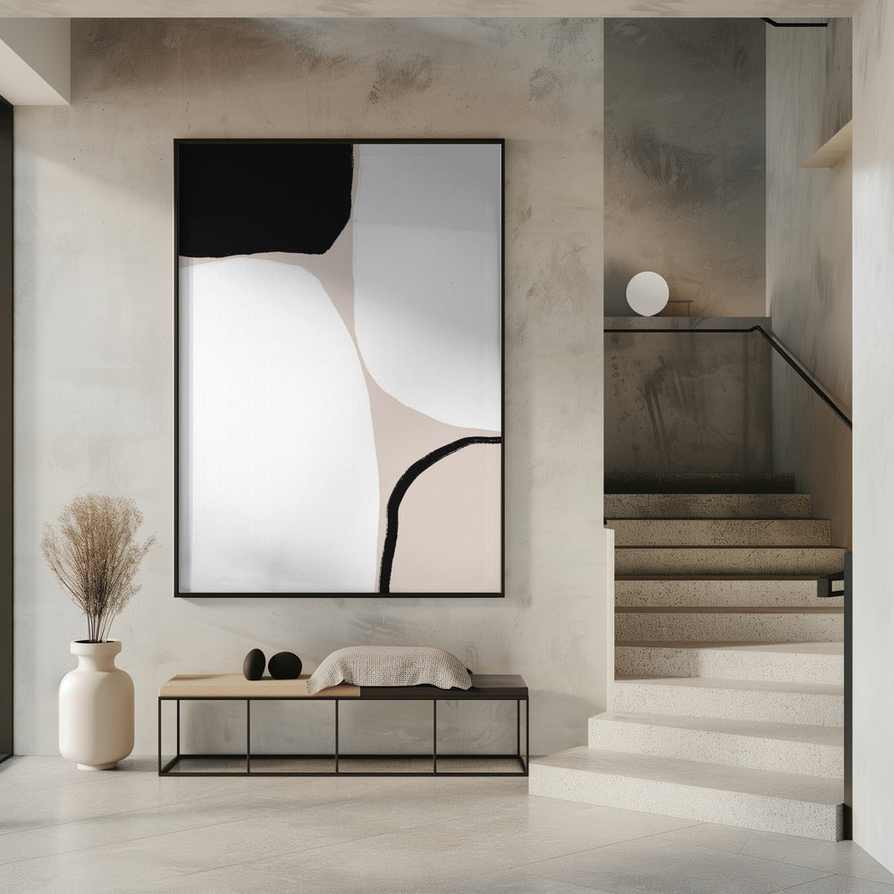 Black And Beige Geometric Shapes | Poster