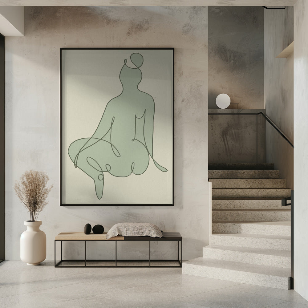 Sitzend Grün | Poster