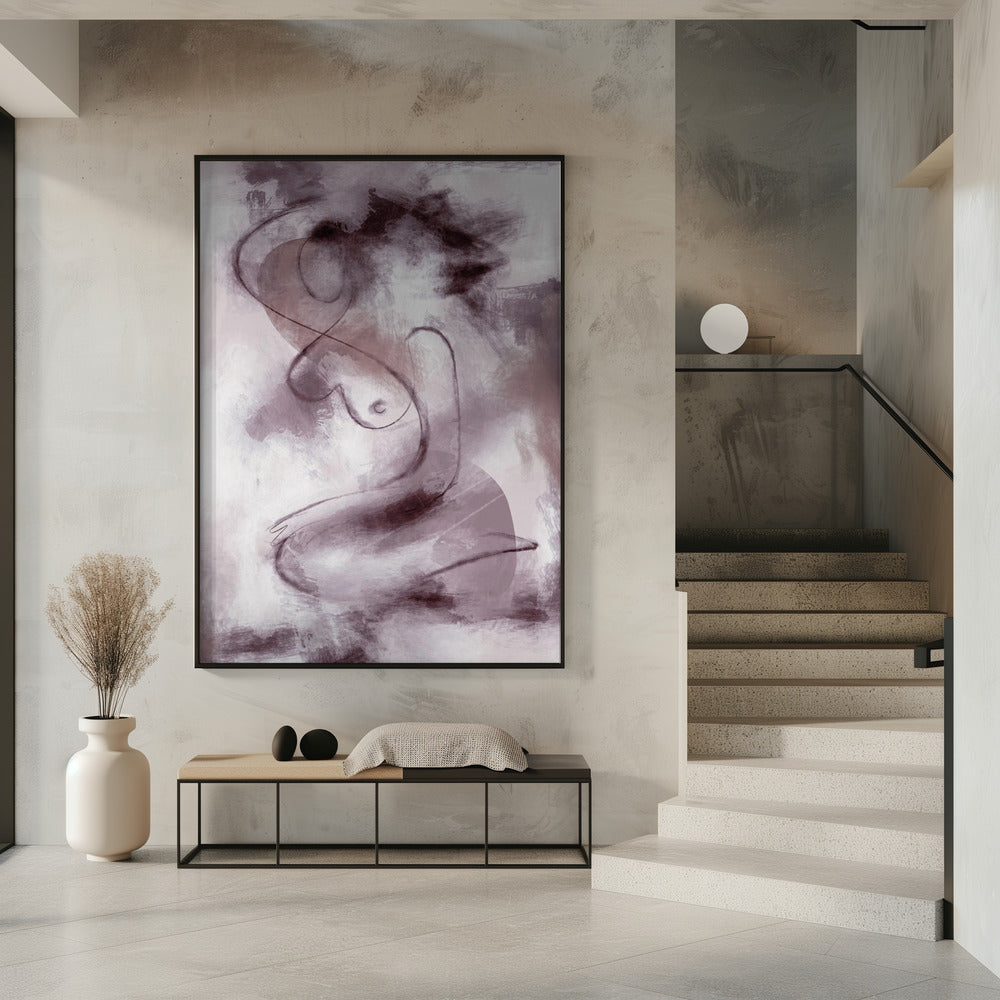 Figurative abstrakte Frau in Lila | Poster