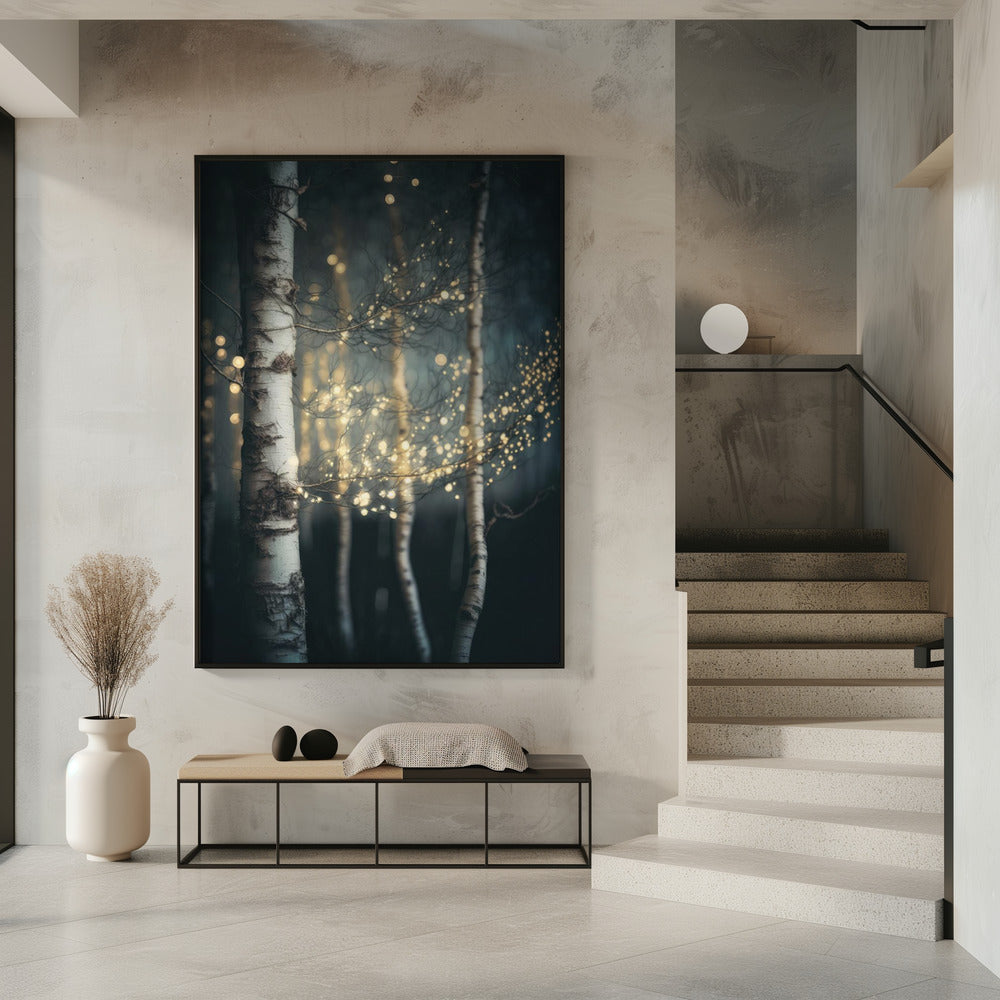 Twinkling Birch Grove | Poster