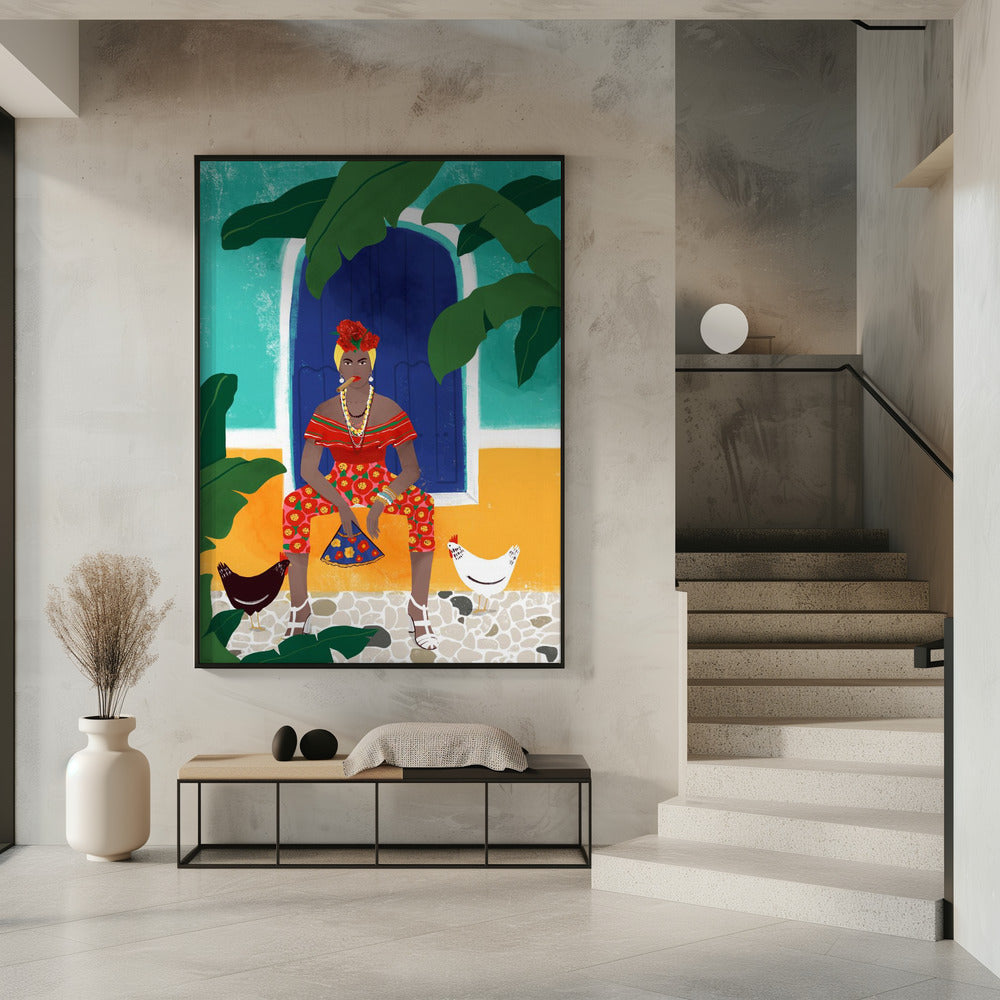 Frau mit Zigarette | Poster