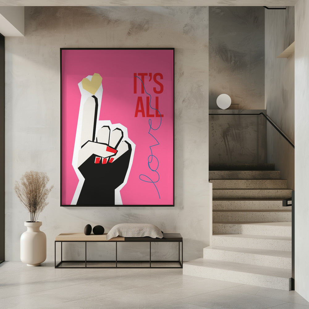 It's All Love Hand Pink | Poster