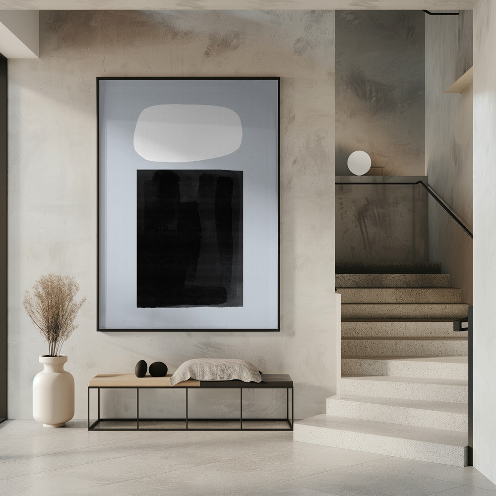 Black Rectangle Beneath A White Oval | Poster
