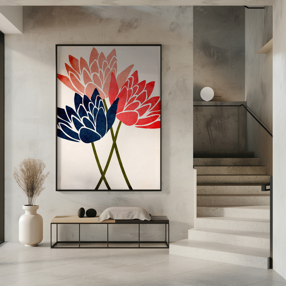 Drei tanzende Blüten | Poster