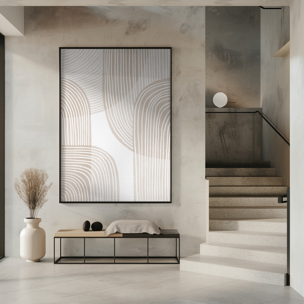 Abstract Beige Line Art | Poster