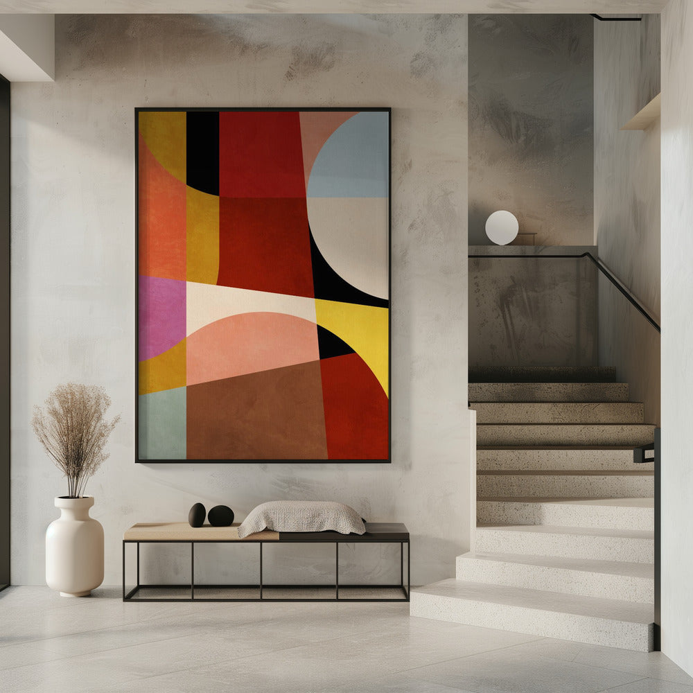 Warm Colors Bauhaus Geometry2 | Poster