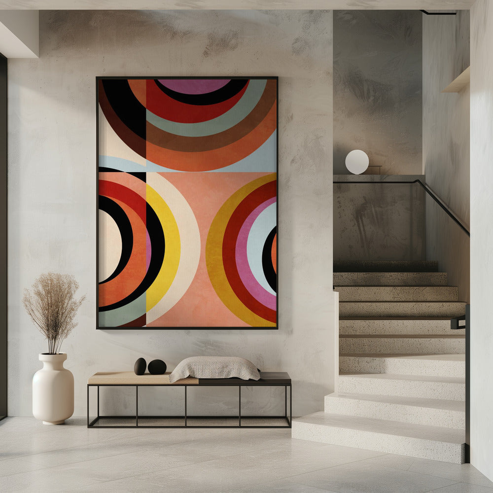 Warm Colors Bauhaus Geometry3 | Poster