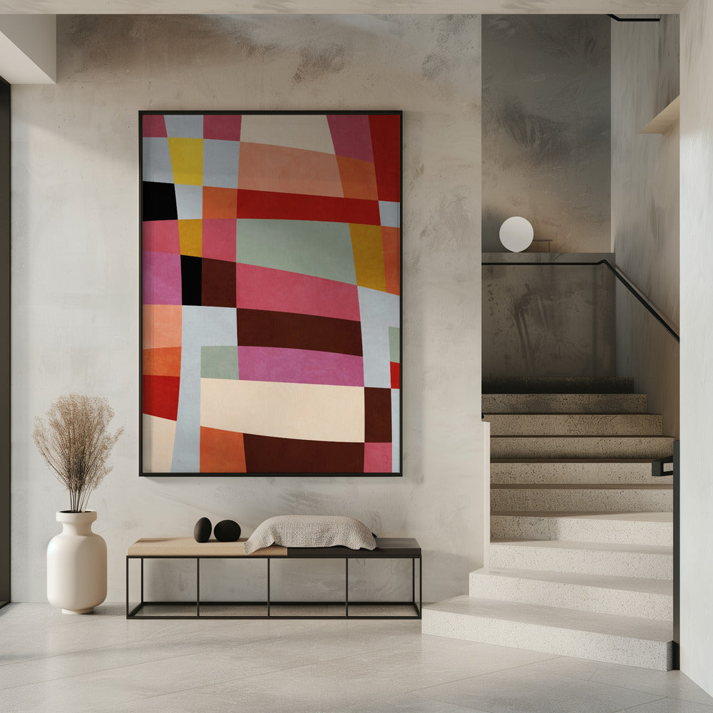 Warm Colors Bauhaus Geometry4 | Poster