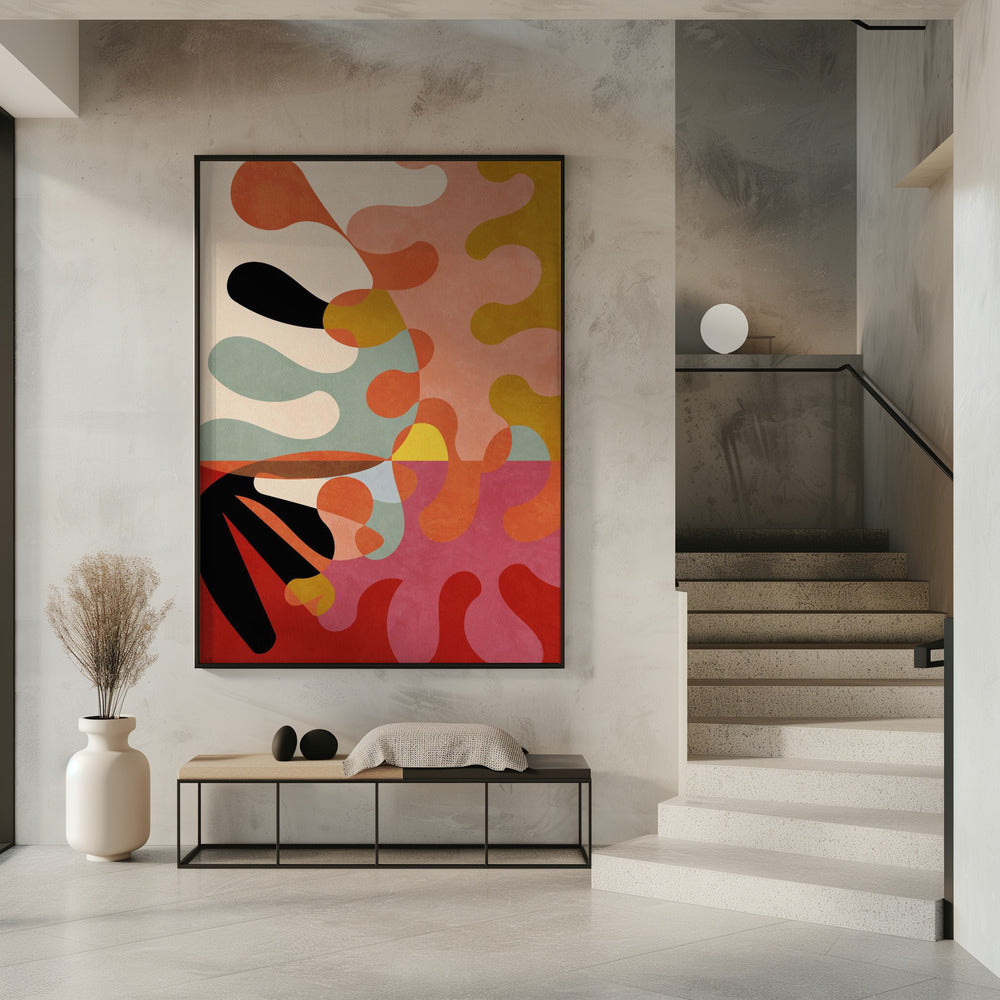 Warm Colors Bauhaus Geometry5 | Poster
