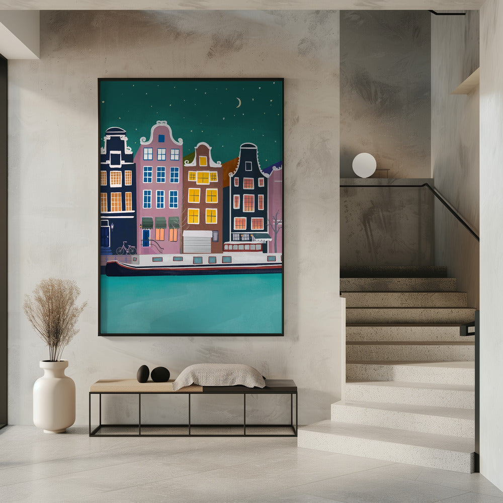 Amsterdam bei Nacht | Poster