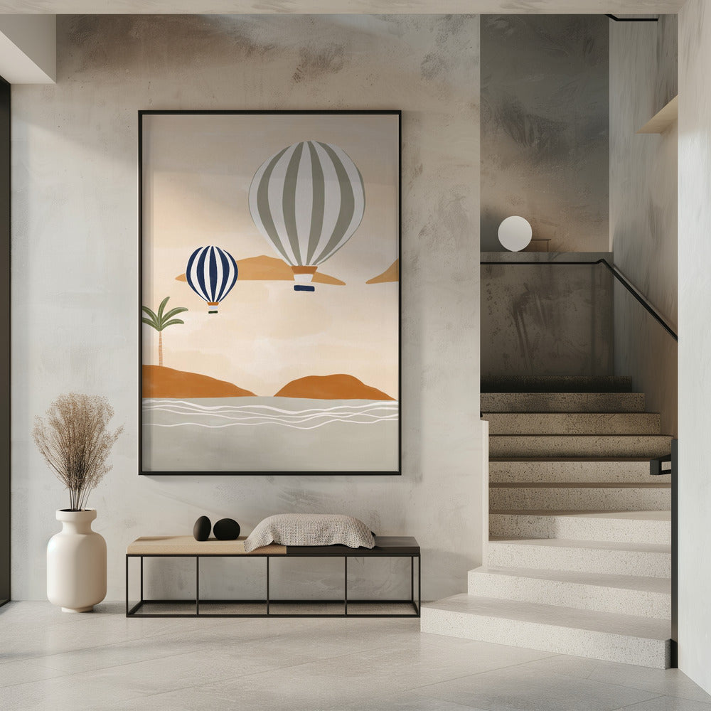 Airballoons In Dessert | Poster