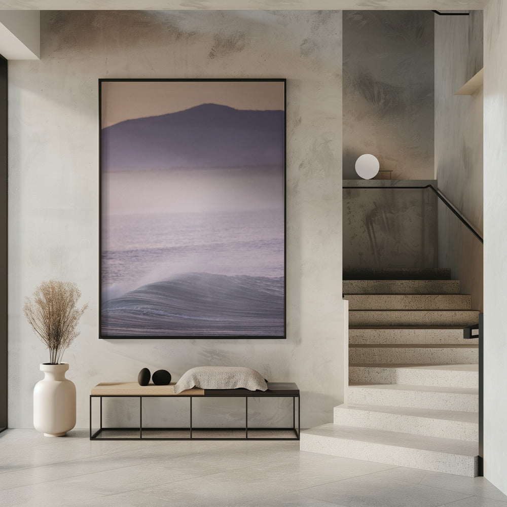 Wave Against A Misty Sunrise | Poster