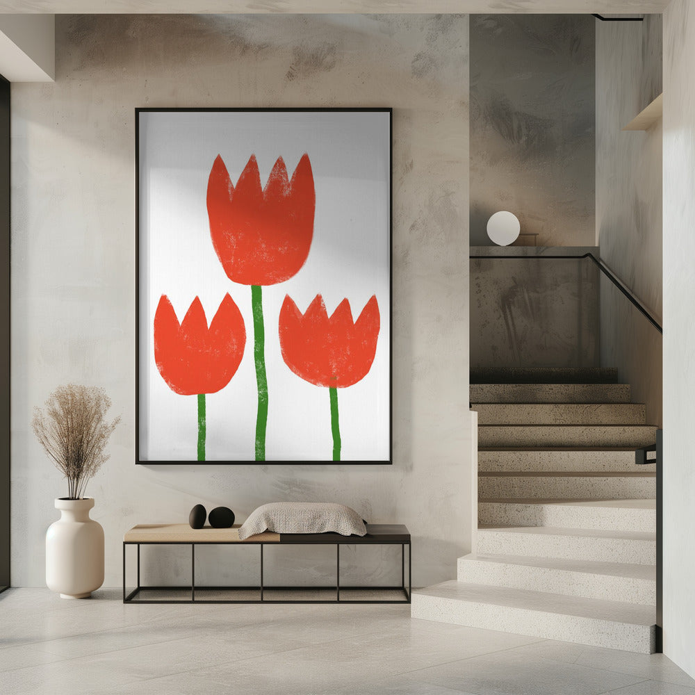 Rotes Tulpentrio | Poster