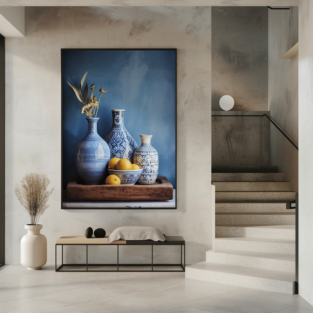 Blaue Harmonie Stillleben | Poster