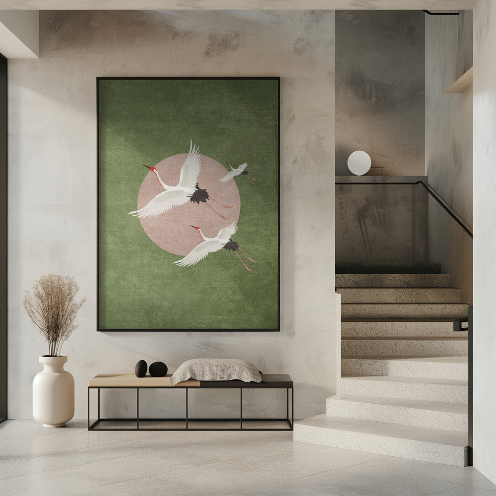 Kraniche im Flug | Poster