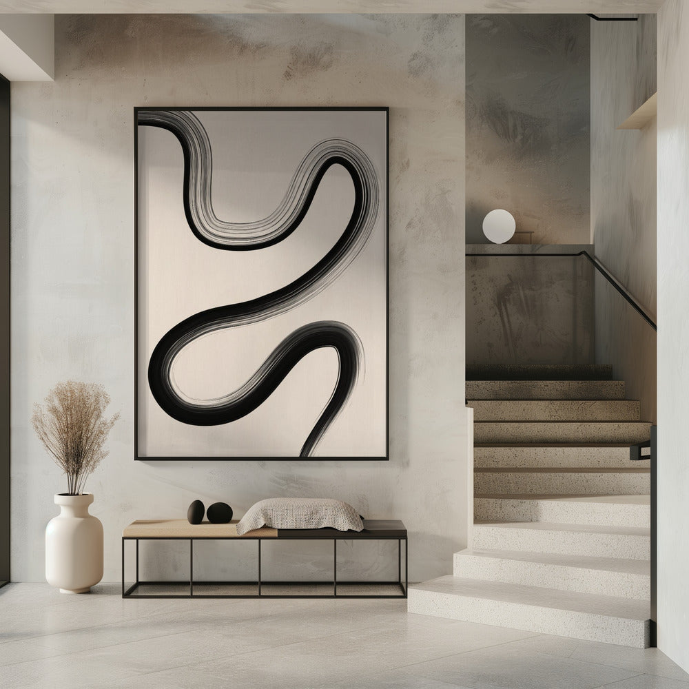 Black Brush Stroke Art | Poster