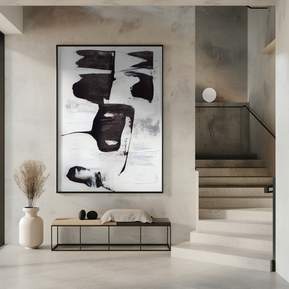 Ausdrucksstarke monochrome Pinselstriche | Poster