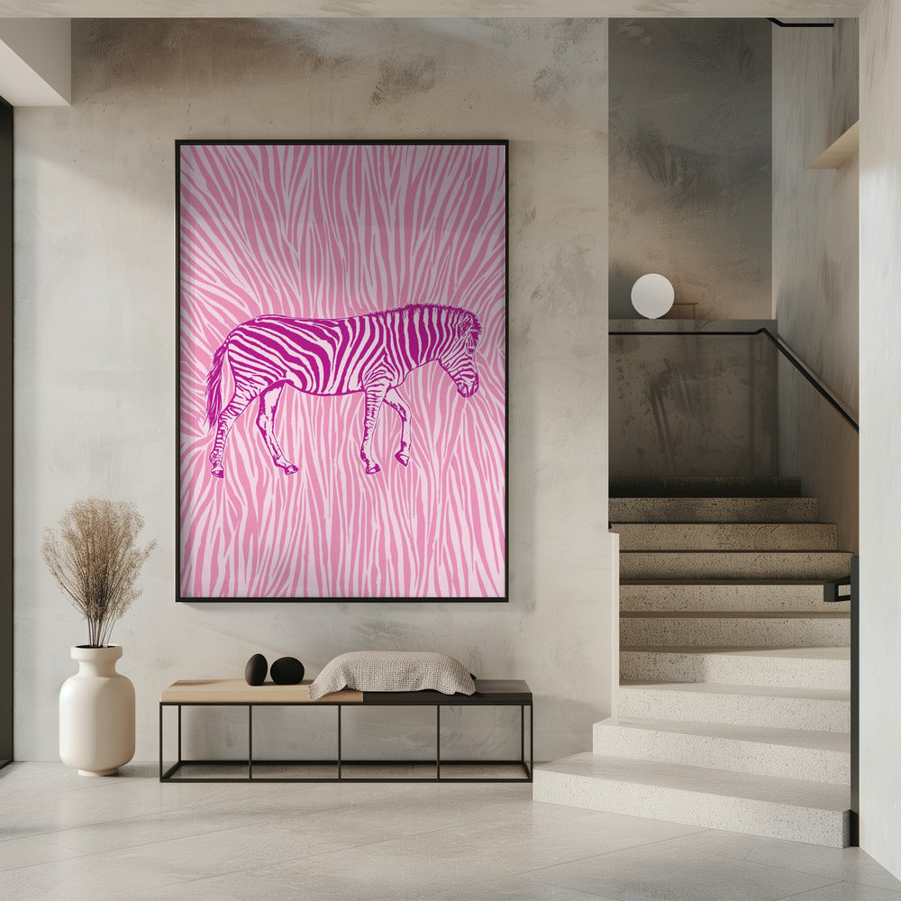 African Zebra striking camouflage | Poster