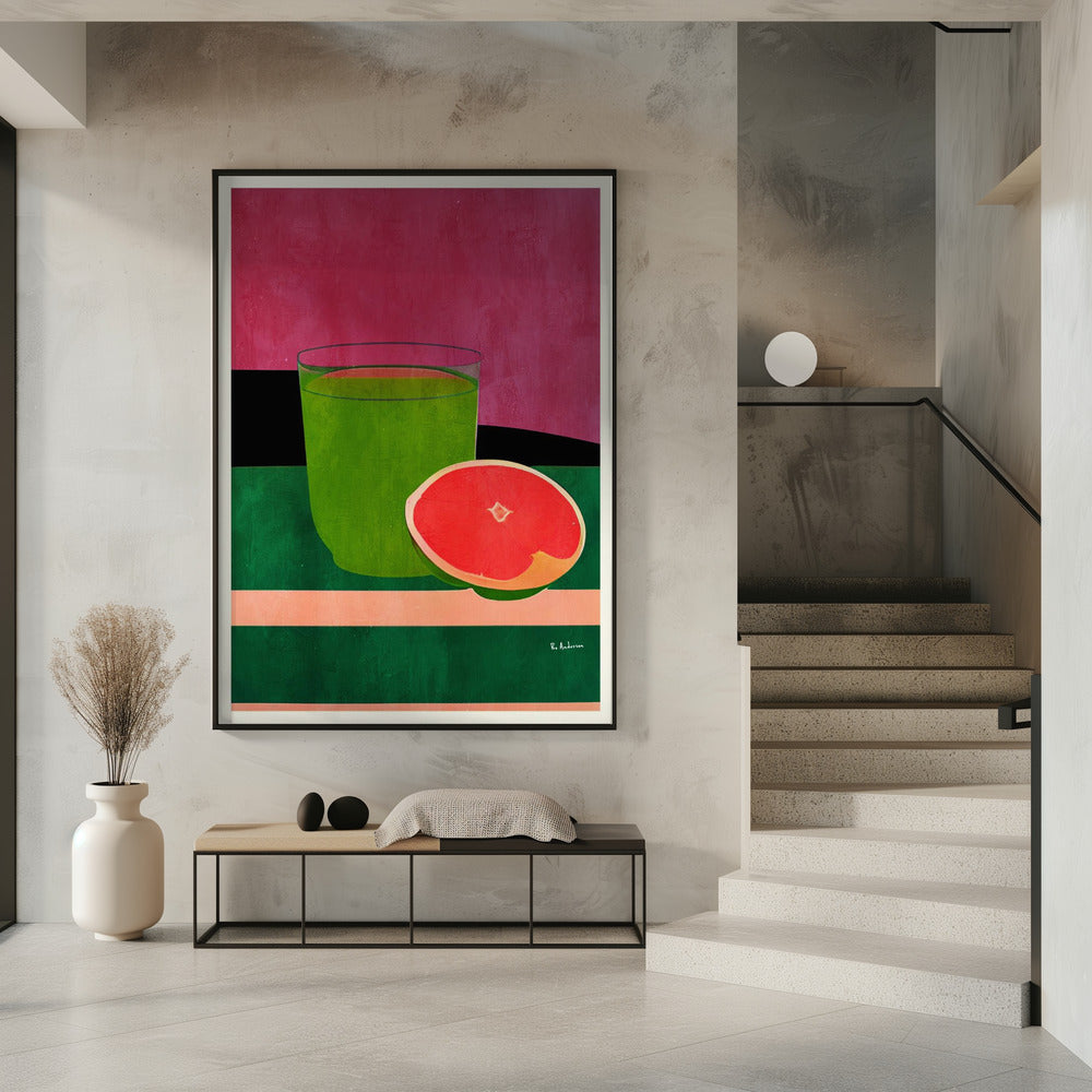 Rosa, kleine Grapefruit | Poster
