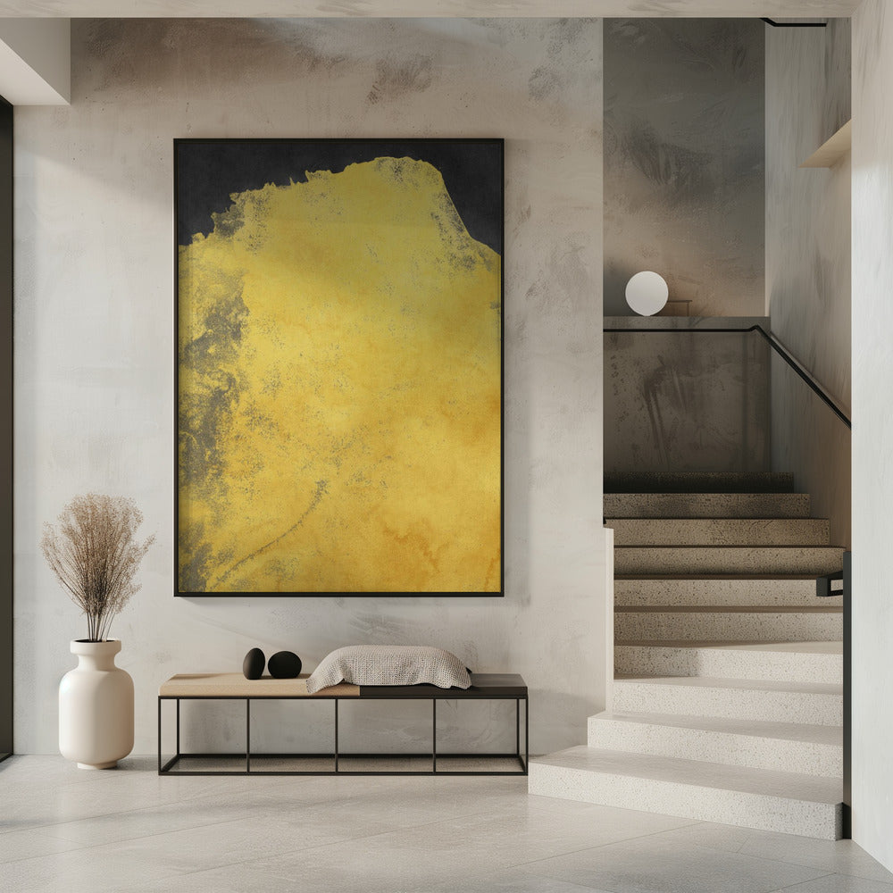 Minimale Landschaft Schwarz und Gelb 01 | Poster