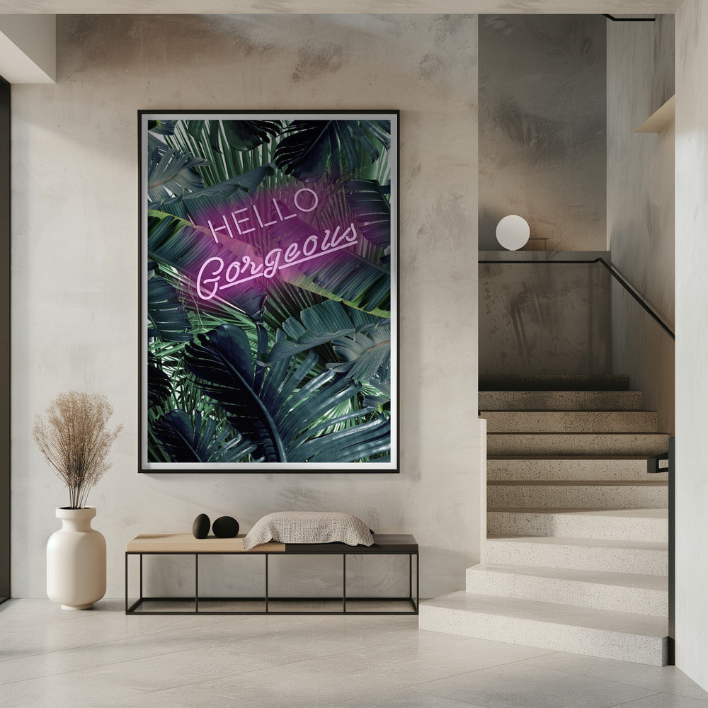 Neon-Dschungel-Gruß | Poster