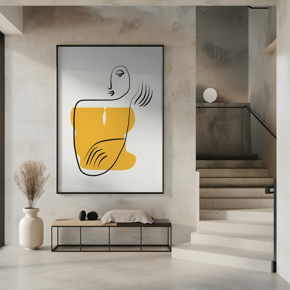 Abstrakte Strichzeichnung einer Person | Poster