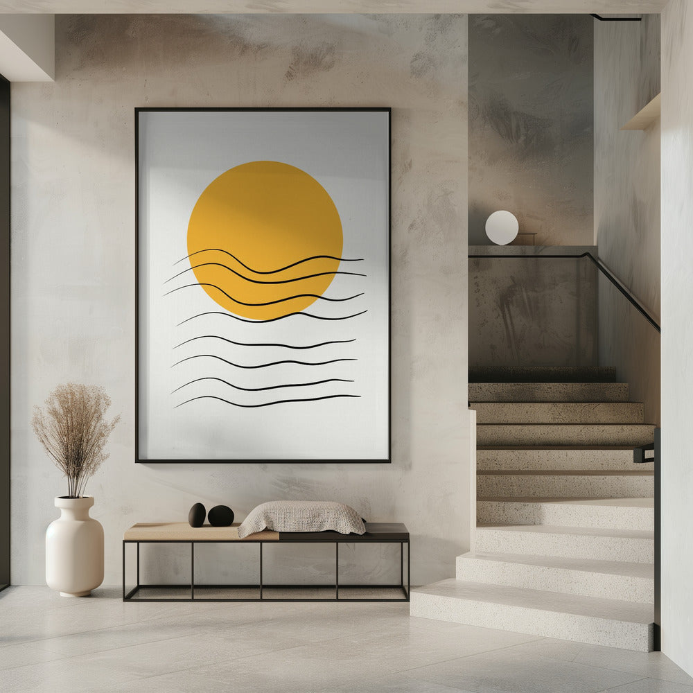 Goldene Welle Sonnenuntergang | Poster