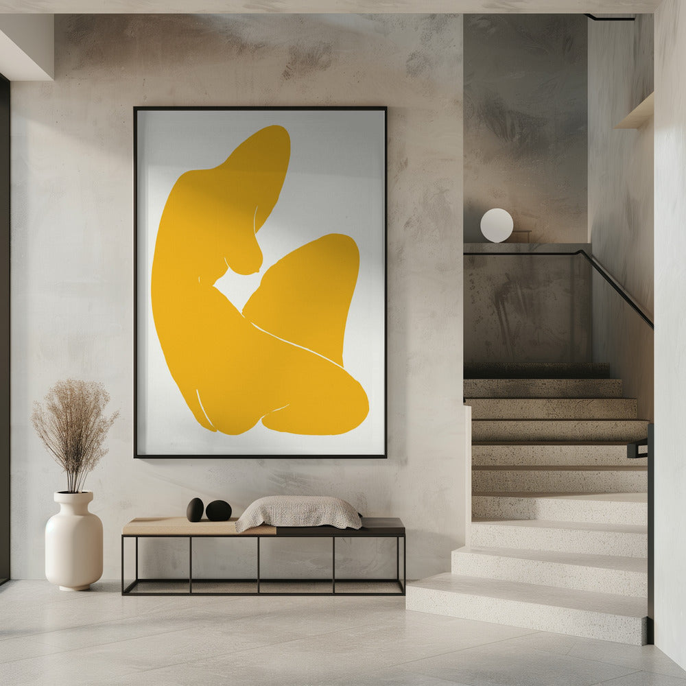 Yellow Silhouette Of A Female Figure | Poster