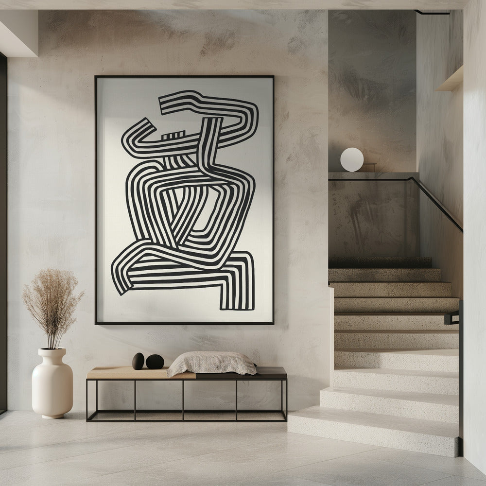 Stripe Woman Portrait | Poster