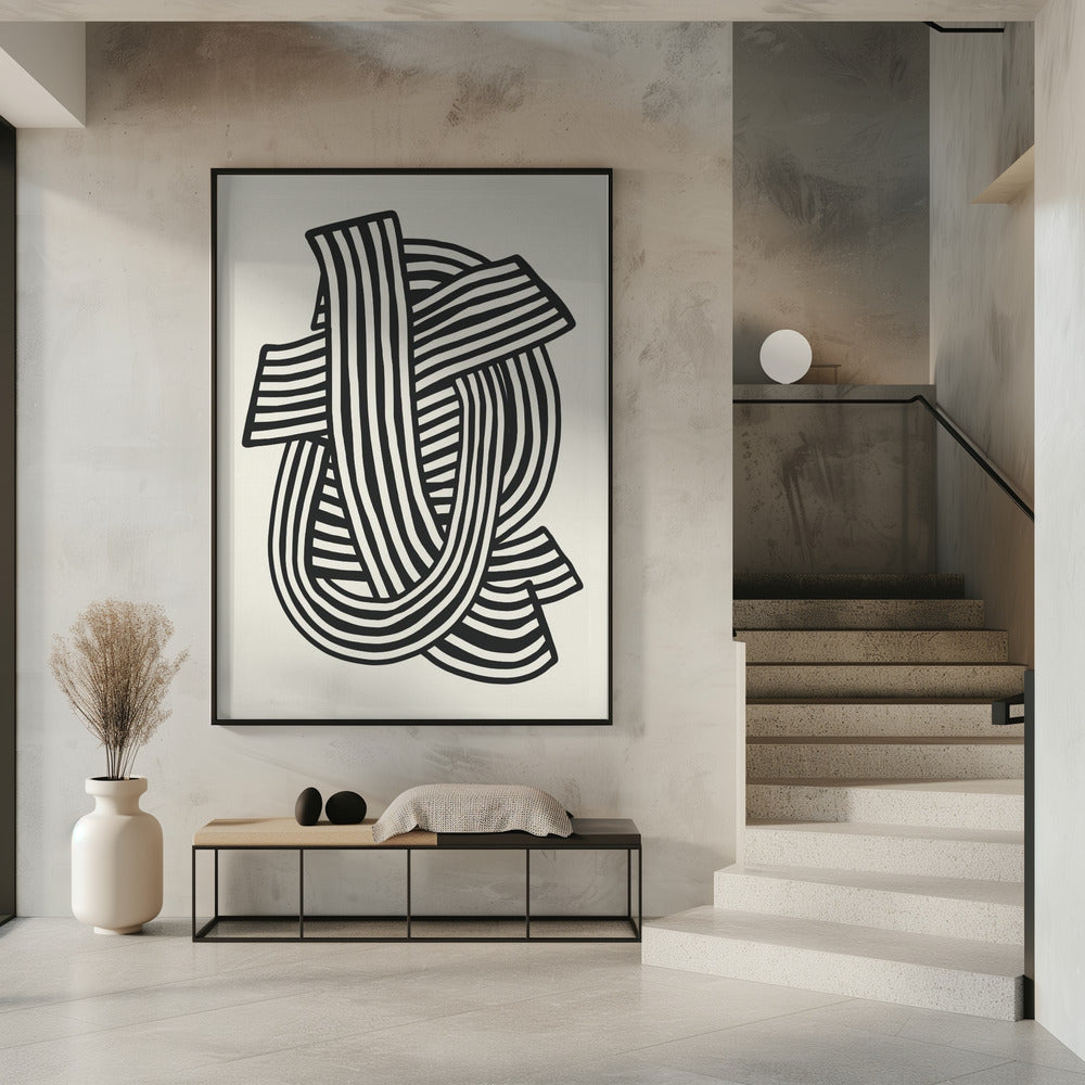Gestreiftes Abstrakt in Schwarz | Poster