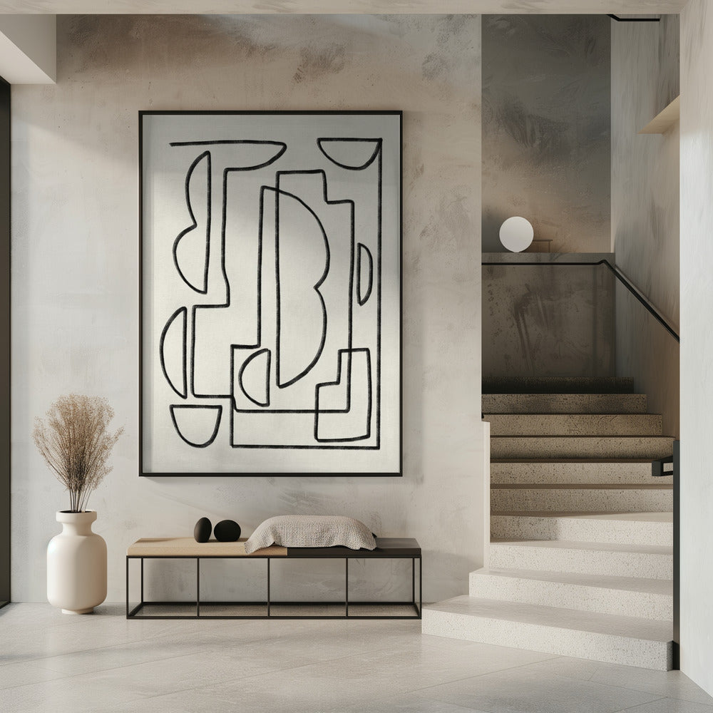 Abstrakte Linienkunstskizze | Poster
