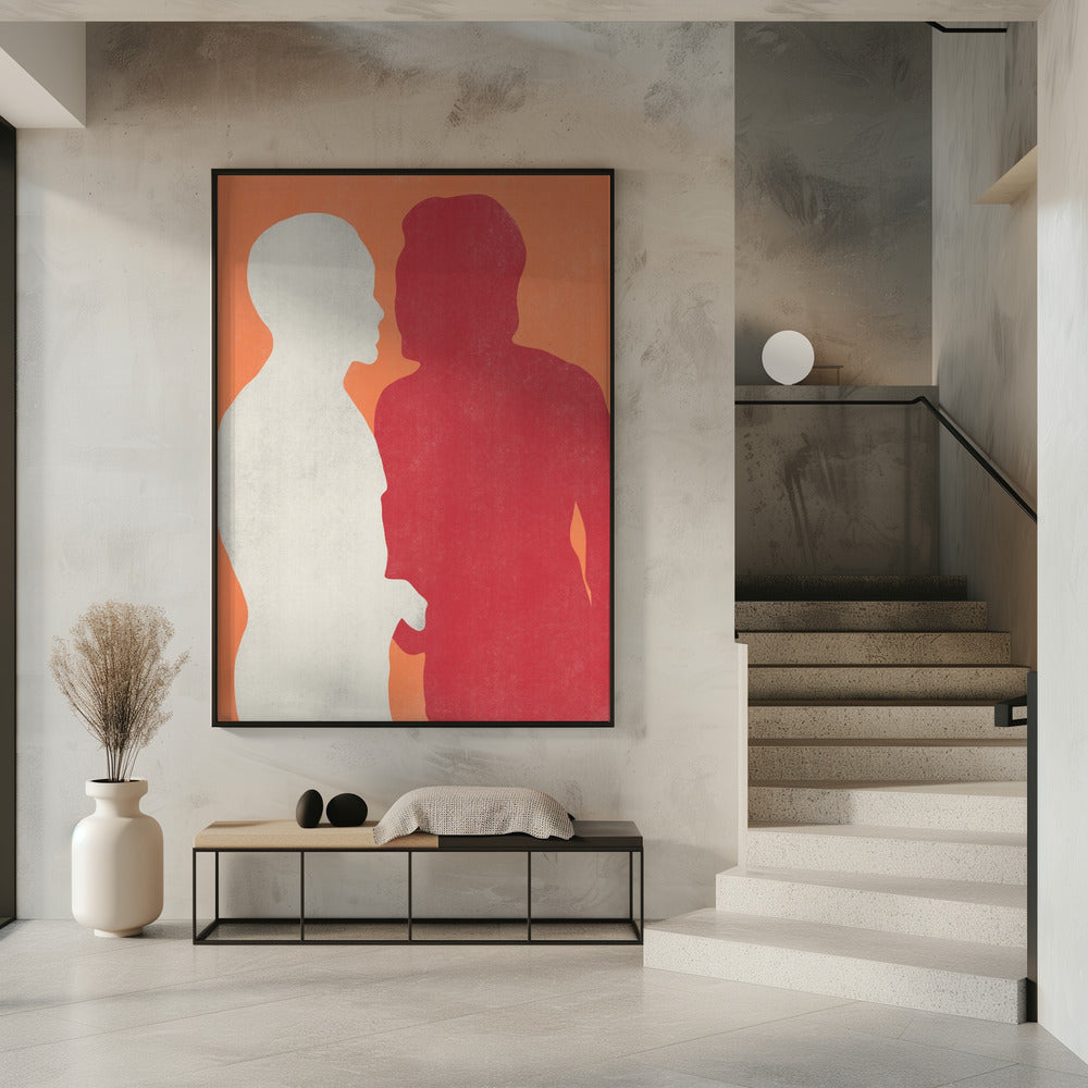 Silhouetten zweier Figuren | Poster